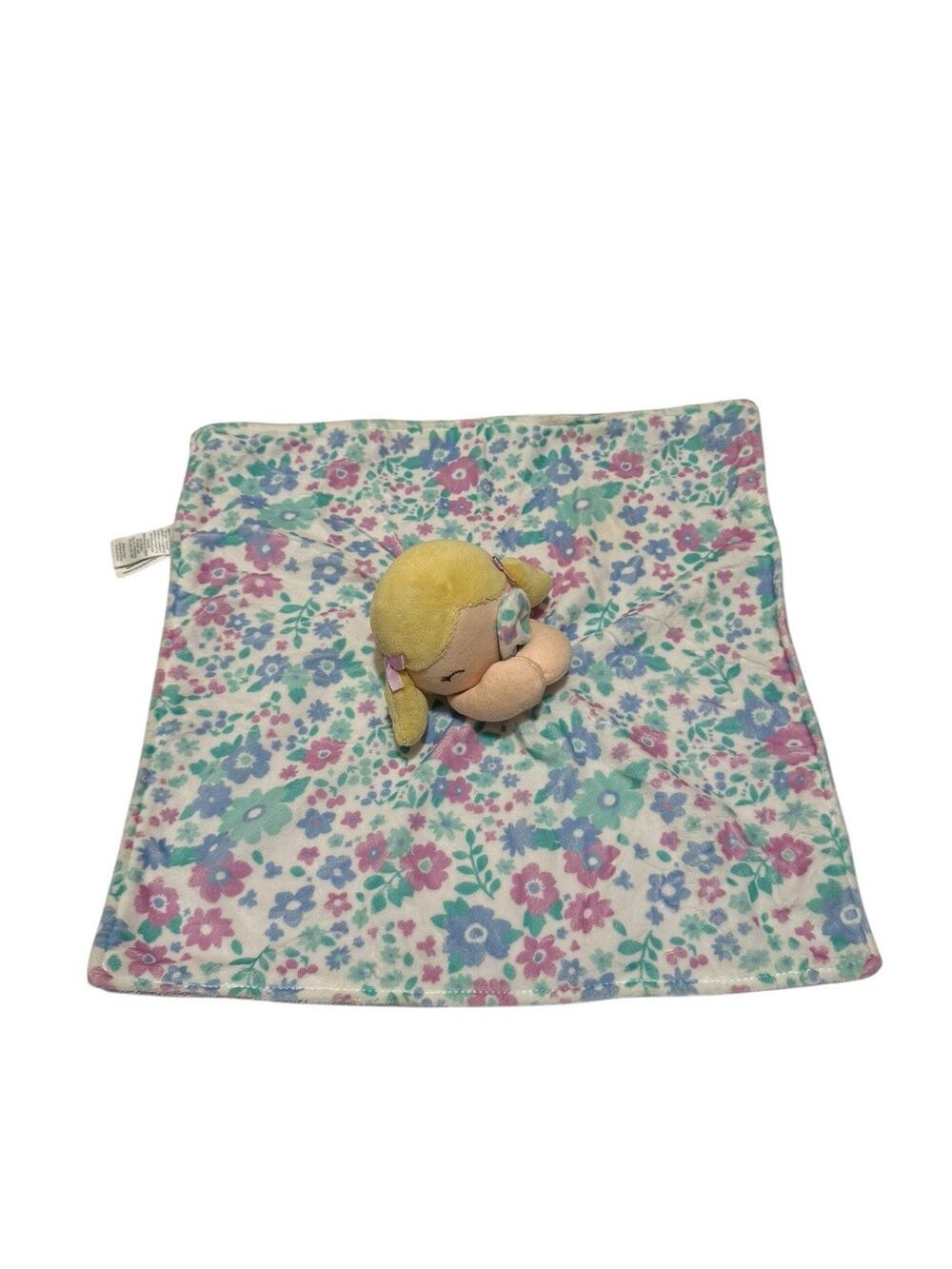 Carters Baby Doll Purple Floral Blanket Blonde Lovey Plush Security Lovey 2016